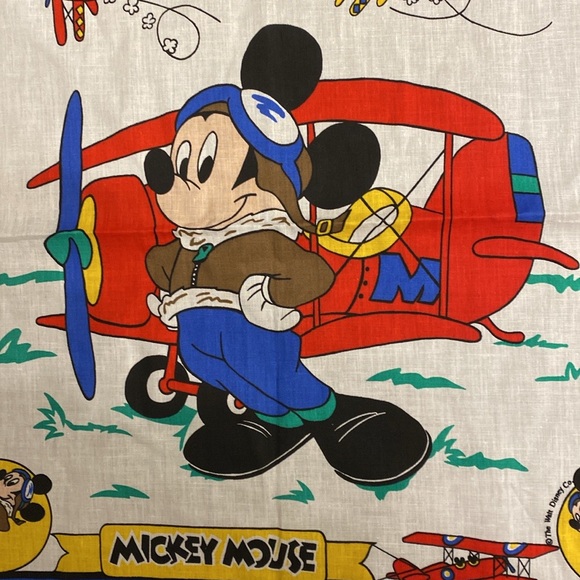J. A. Woronowicz 22” x 21.5” Pilot Mickey Mouse Airplane Aviator Bandana Scarf - Picture 6 of 7
